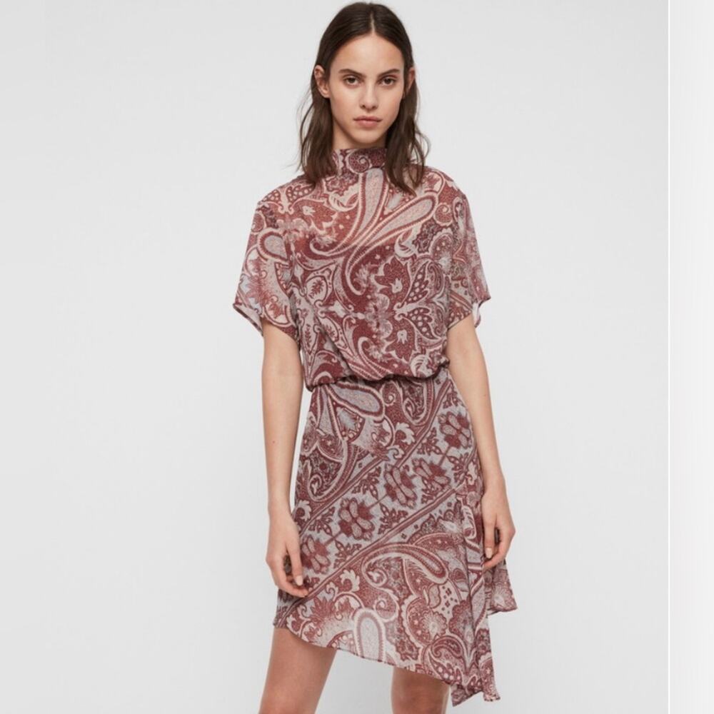 All Saints Giulia Scarf Dress Size S - Picture 2 of 12